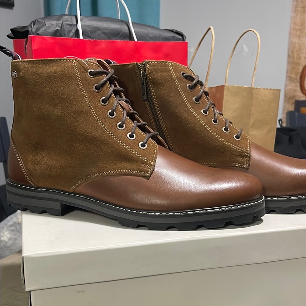 Brown Leather and Suede Men's Boots